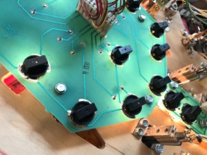 Board containing lamps.