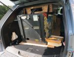 A pinball machine loaded into a Jeep Grand Cherokee