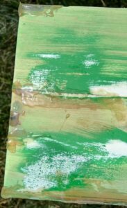 cracked wood after resin applied