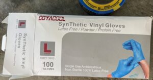 synthetic vinyl gloves